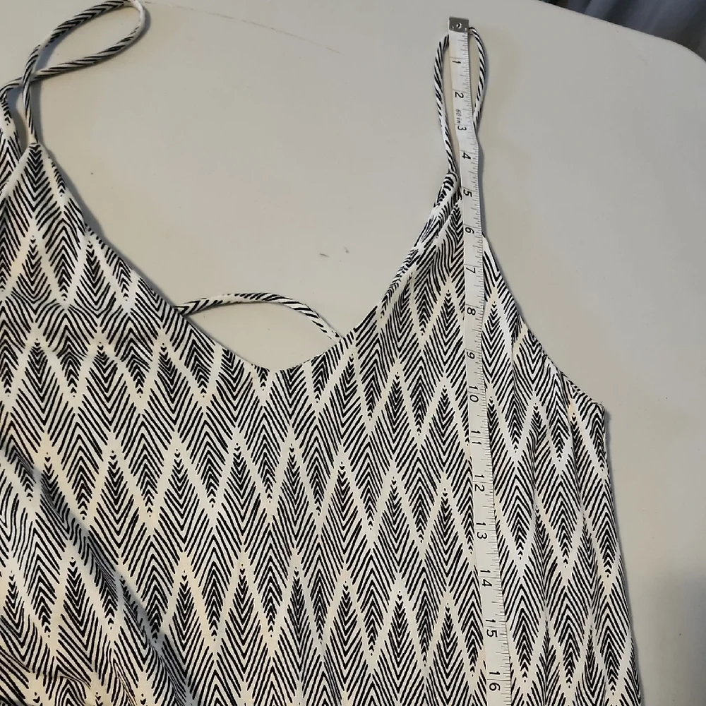 Black and White Chevron Jumpsuit with Tapered Legs - Picture 7 of 10